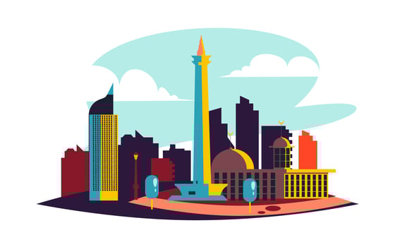 Jakarta city tourism and travel vector