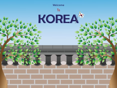 Travel Korea template vector illustration For All Season of Korea.