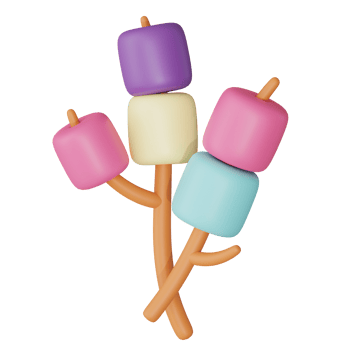 Colorful marshmallow 3d sweets icon png