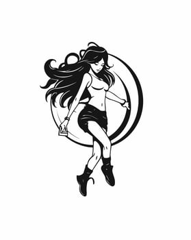 Female Fashion Model Walking vector