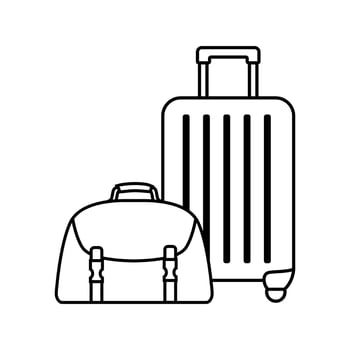 Travel icon vector. luggage illustration sign. bag symbol. suitcase logo. backpack mark. vector