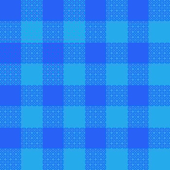 Blue ocean tone of gingham pattern. For plaid, tablecloth, clothe, shirt, dress, paper, bedding, blanket, quilt, textile. Vector seamless design. Concept of  cowboy, country, kitchen, restaurant.
