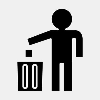 Icon do not litter. Packaging symbol elements. Icons in glyph style. Good for prints, posters, logo, product packaging, sign, expedition, etc. vector