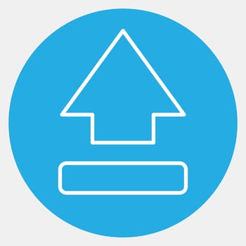 Icon this side up. Packaging symbol elements. Icons in blue round style. Good for prints, posters, logo, product packaging, sign, expedition, etc. vector