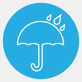 Icon keep dry. Packaging symbol elements. Icons in blue round style. Good for prints, posters, logo, product packaging, sign, expedition, etc. vector