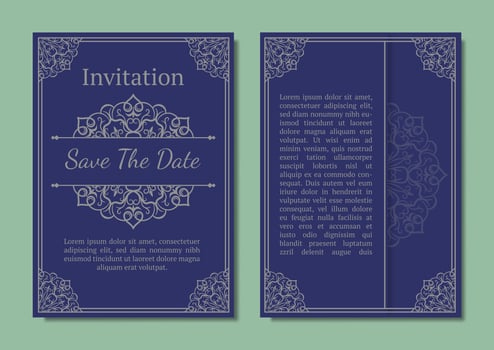 vintage invitation card, with mandala ornament vector
