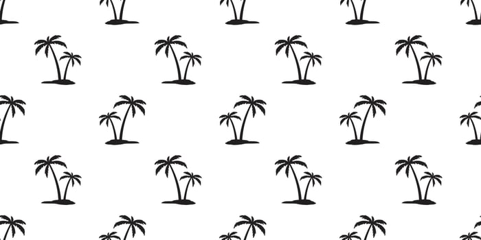 Coconut tree Seamless Pattern island palm tree vector isolated sea ocean summer beach tropical wallpaper background
