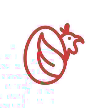 Animal chicken with egg line modern logo vector