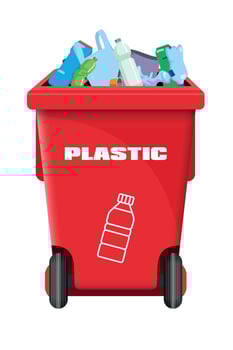 red vector dumpster for plastic
