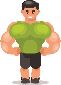 Image Of A Bodybuilder, Cartoon Graphics vector