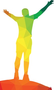 Silhouette Of A Person Celebrating Success vector