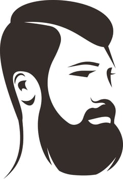 Silhouette Of A Bearded Man vector