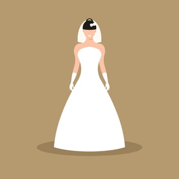 Image Of A Woman Wearing Wedding Dress vector