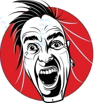 Image Of A Scared Man'S Face vector