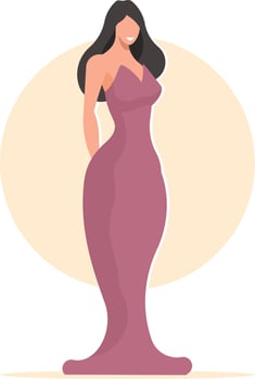 Image Of An Elegant Woman In A Fancy Dress vector
