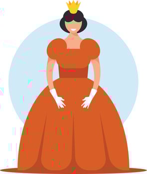 Image Of A Princess Wearing A Red Dress vector