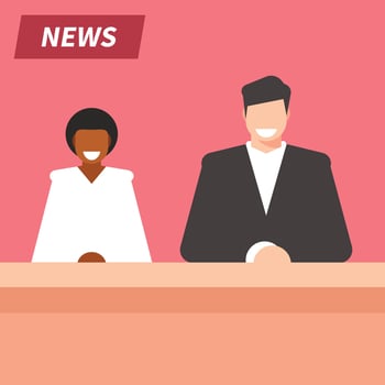 Tv Reporters On A News Channel vector