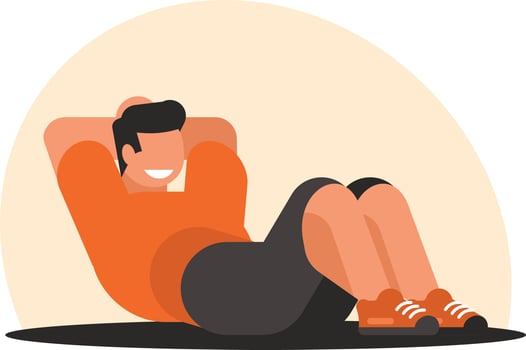 Image Of A Guy Doing Crunches vector