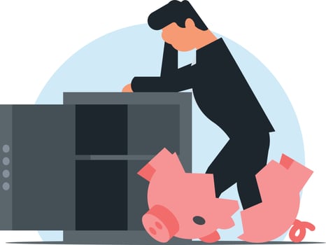 Image Of A Bankrupt Businessman vector