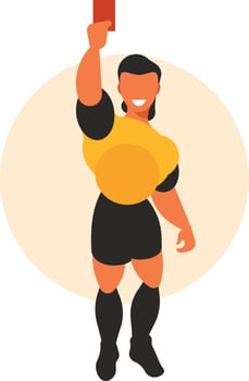 Soccer Referee Showing A Red Card vector