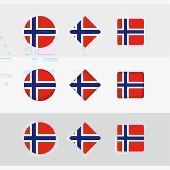 Norway flag icons set, vector flag of Norway.