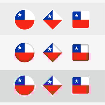 Chile flag icons set, vector flag of Chile.