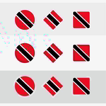 Trinidad and Tobago flag icons set, vector flag of Trinidad and Tobago.