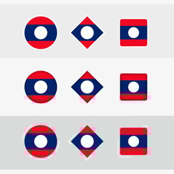 Laos flag icons set, vector flag of Laos.