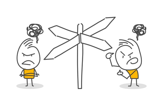 Stick figures. Arrow Steering Post. Hand drawn doodle line art cartoon design character. vector