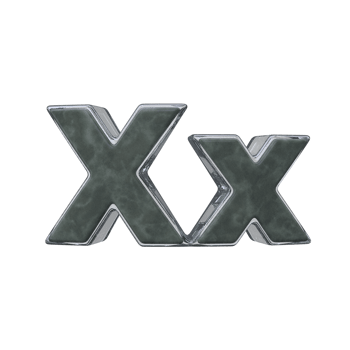 Letter X 3D render transparent background png