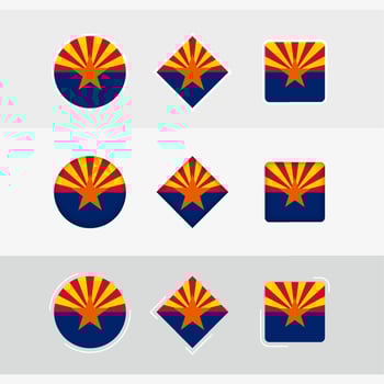 Arizona flag icons set, vector flag of Arizona.