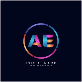 Letter AE colorfull logo premium elegant template vector