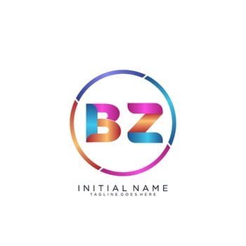Letter BZ colorfull logo premium elegant template vector