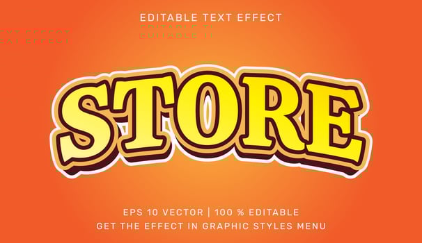 Store 3d editable text effect vector