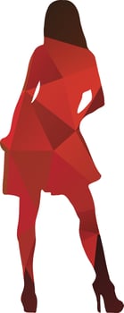 Colorful Silhouette Of An Elegant Woman vector