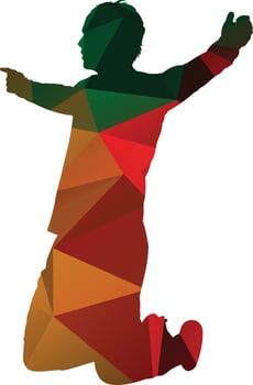 Outline Image Of A Man With Arms Spread vector