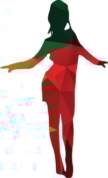 Outline Image Of A Woman With Colorful Pattern vector