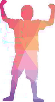 Silhouette Of A Boy With Hands In The Air vector