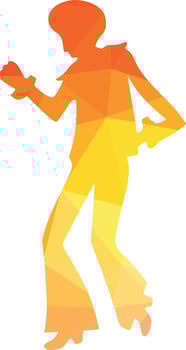Vector Image Of A Colored Silhouette Of A Dancer