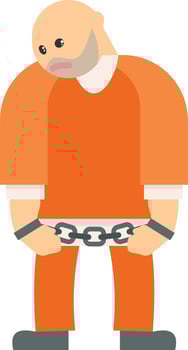 Vector Illustration Of A Prisoner With Handcuffed Hands