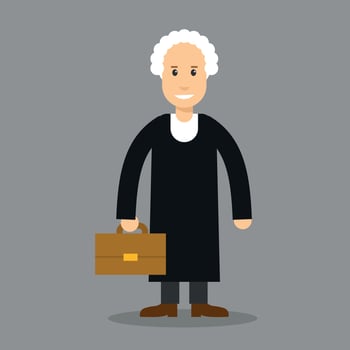 Image Of A Judge With A Suitcase  vector