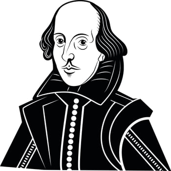 Portrait Of Famous English Writer William Shakespeare vector