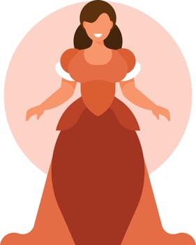 Vector Image Of A Woman In A Red Dress