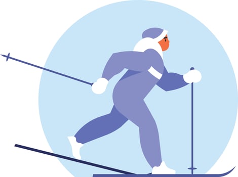Vector Image Of A Cross-Country Skier