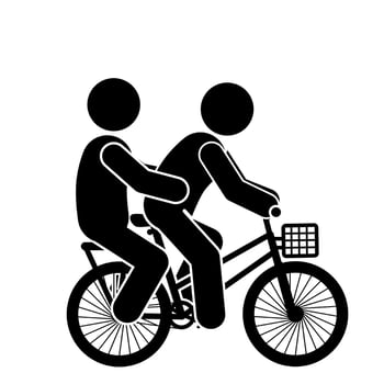 illustration of people riding bicycles, people cycling vector