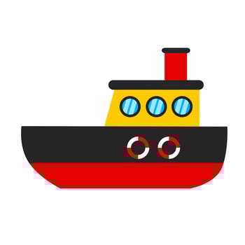 colorful ship illustration for children's book vector