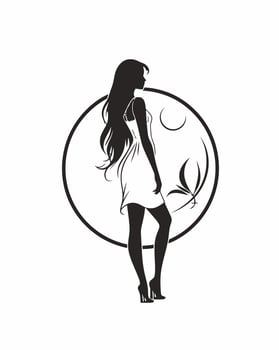 Girl Posing in the Moonlight vector