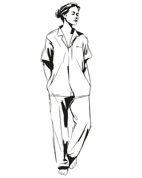 Relaxed Girl in Pajamas vector