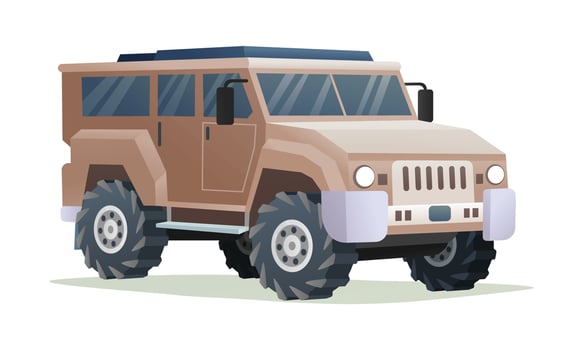 Military vehicle vector illustration isolated on white background