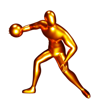 3d bronze basketball player figure doing dribble pose. png